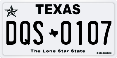 TX license plate DQS0107