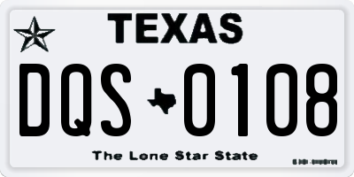 TX license plate DQS0108