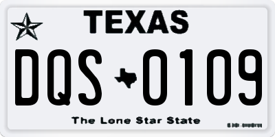 TX license plate DQS0109