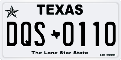 TX license plate DQS0110