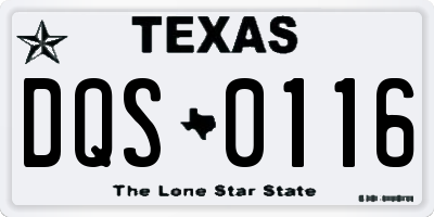 TX license plate DQS0116