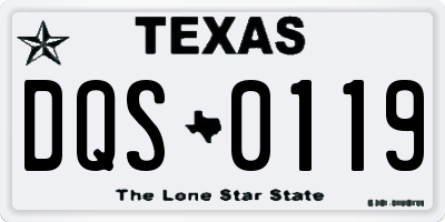 TX license plate DQS0119