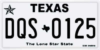 TX license plate DQS0125