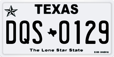 TX license plate DQS0129