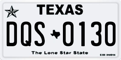 TX license plate DQS0130