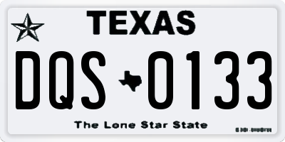 TX license plate DQS0133
