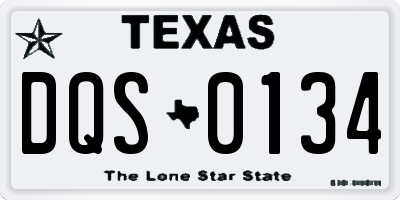 TX license plate DQS0134