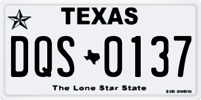 TX license plate DQS0137