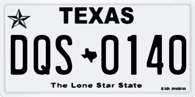 TX license plate DQS0140