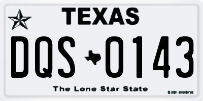 TX license plate DQS0143