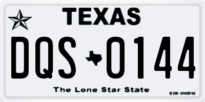 TX license plate DQS0144
