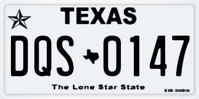 TX license plate DQS0147