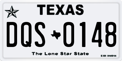 TX license plate DQS0148