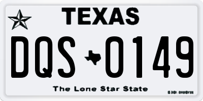 TX license plate DQS0149