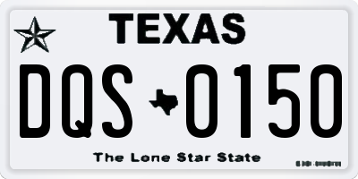 TX license plate DQS0150