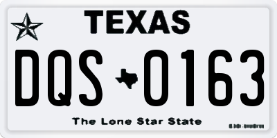 TX license plate DQS0163