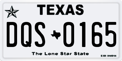 TX license plate DQS0165