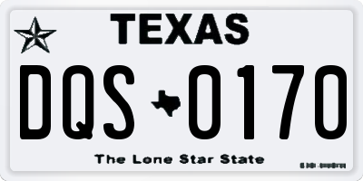 TX license plate DQS0170