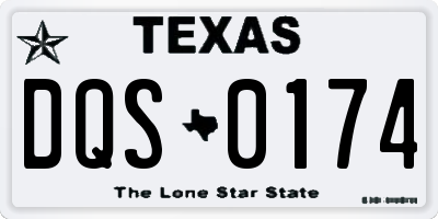 TX license plate DQS0174