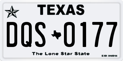 TX license plate DQS0177