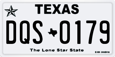 TX license plate DQS0179