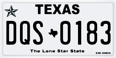 TX license plate DQS0183