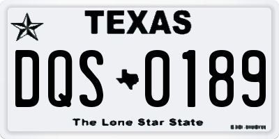 TX license plate DQS0189
