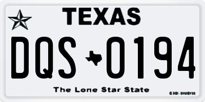 TX license plate DQS0194