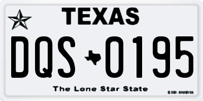 TX license plate DQS0195