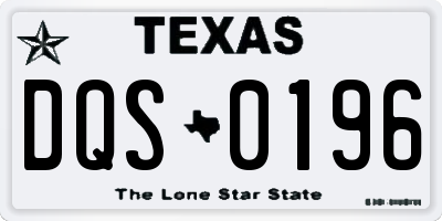 TX license plate DQS0196
