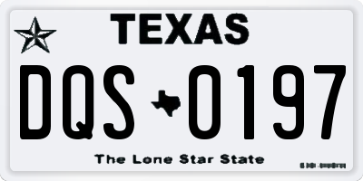 TX license plate DQS0197