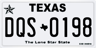 TX license plate DQS0198