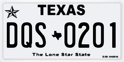 TX license plate DQS0201