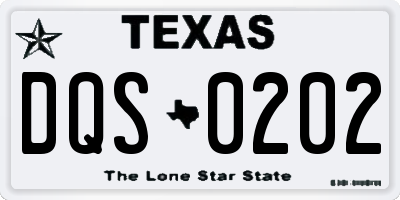 TX license plate DQS0202