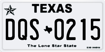 TX license plate DQS0215