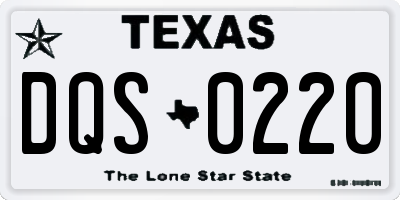 TX license plate DQS0220