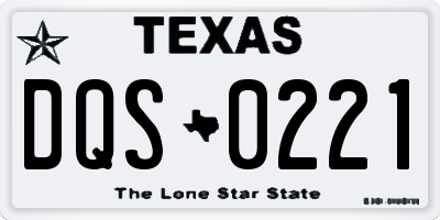 TX license plate DQS0221