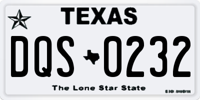 TX license plate DQS0232