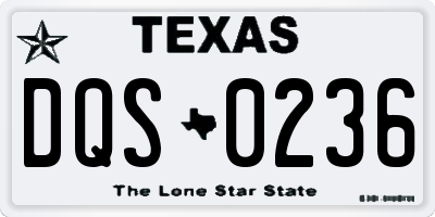 TX license plate DQS0236