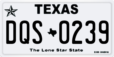 TX license plate DQS0239