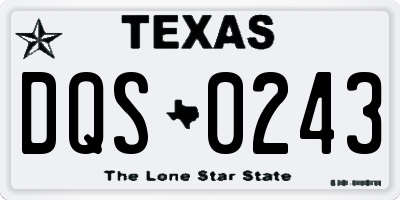 TX license plate DQS0243