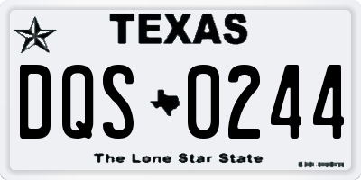 TX license plate DQS0244