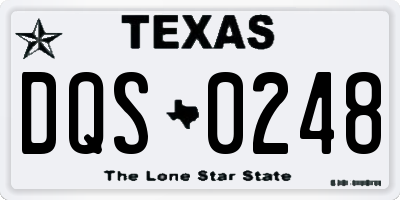 TX license plate DQS0248