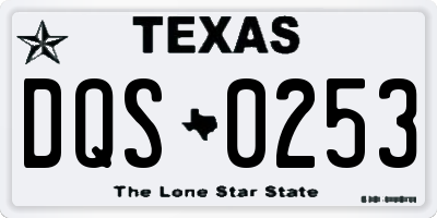 TX license plate DQS0253
