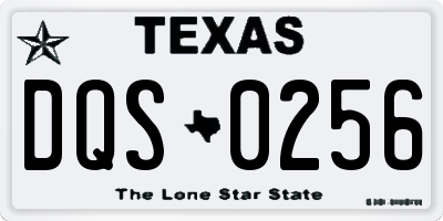 TX license plate DQS0256