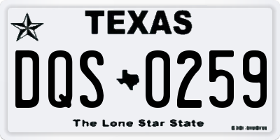 TX license plate DQS0259