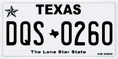 TX license plate DQS0260