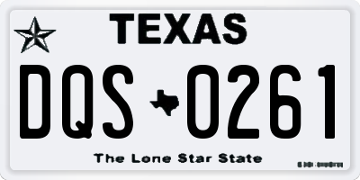 TX license plate DQS0261