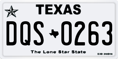 TX license plate DQS0263