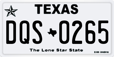 TX license plate DQS0265